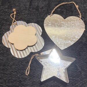 Silver and Wood Hanging Ornaments